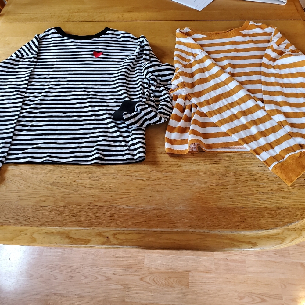 🛍Divided by H&M 2 Striped long shirts, Size XS